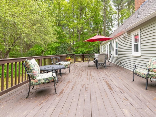 12 Rustic Acres Dr, Glocester, RI 02814 - wooden deck with outdoor dining area