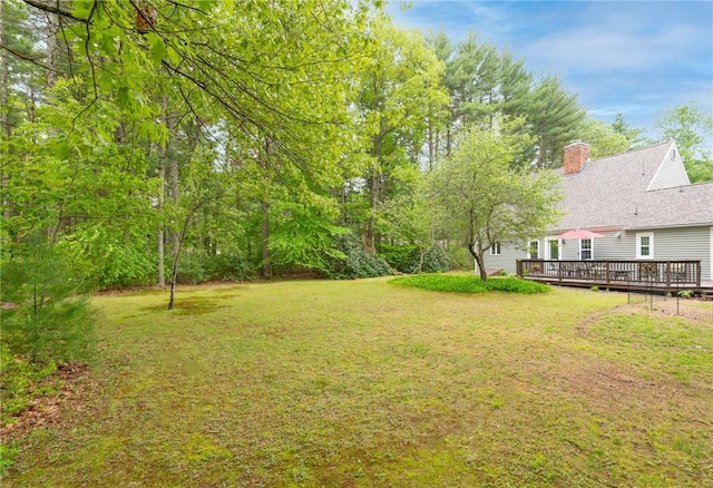 12 Rustic Acres Dr, Glocester, RI 02814 - view of grassy yard featuring a wooden deck