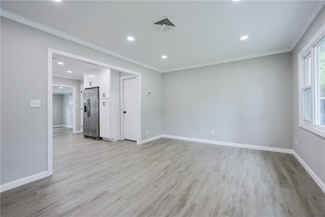 31 Forbes St, East Providence, RI 02915 - unfurnished room featuring light wood finished floors, baseboards, recessed lighting, and crown molding