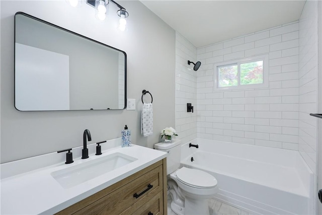 31 Forbes St, East Providence, RI 02915 - bathroom featuring toilet, vanity, and bathtub / shower combination