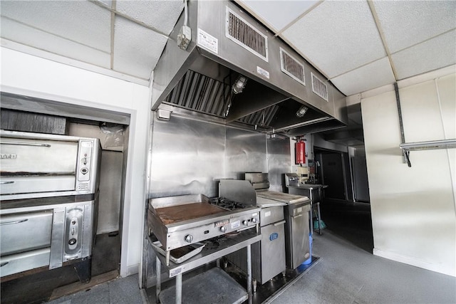 1 Spring St, Hopkinton, RI 02832 - kitchen featuring baseboards and wall chimney exhaust hood