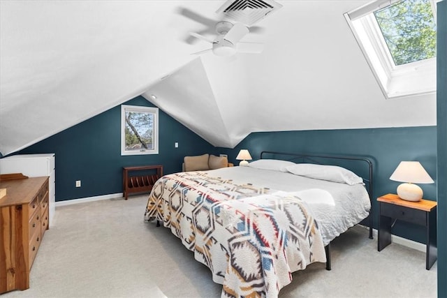 22 Dunedin St, Cranston, RI 02920 - carpeted bedroom with baseboards, a skylight, ceiling fan, and lofted ceiling