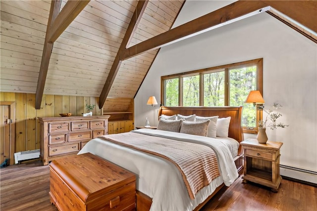 310 Old Coach Rd, Charlestown, RI 02813 - bedroom with wood finished floors, baseboard heating, and wood ceiling