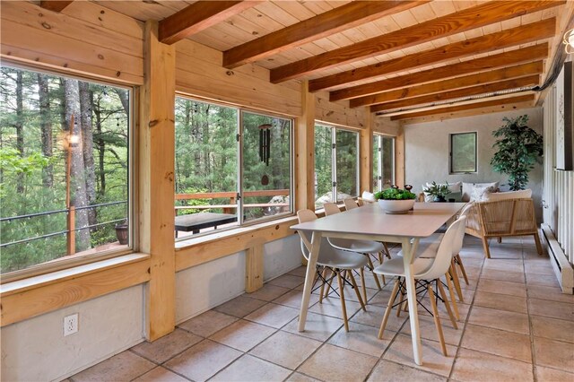 310 Old Coach Rd, Charlestown, RI 02813 - sunroom featuring beamed ceiling