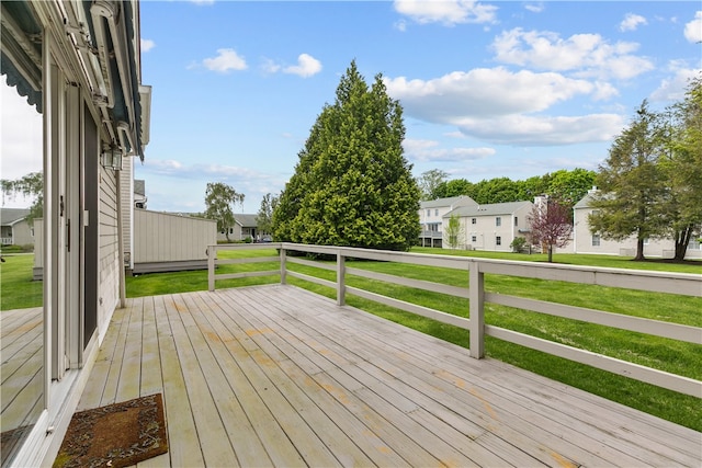 446 Paddock Ln, Bristol, RI 02809 - wooden terrace with a residential view and a yard