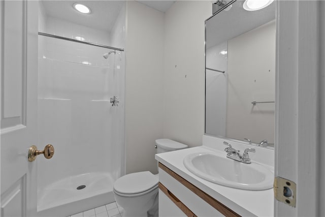 446 Paddock Ln, Bristol, RI 02809 - full bath with toilet, a shower, vanity, and tile patterned flooring