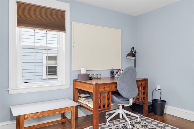 405 Eaton St, Providence, RI 02908 - office area featuring baseboards and wood finished floors