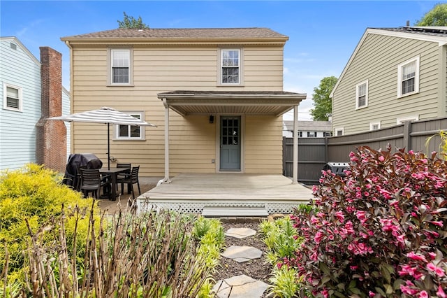 405 Eaton St, Providence, RI 02908 - back of house featuring a wooden deck