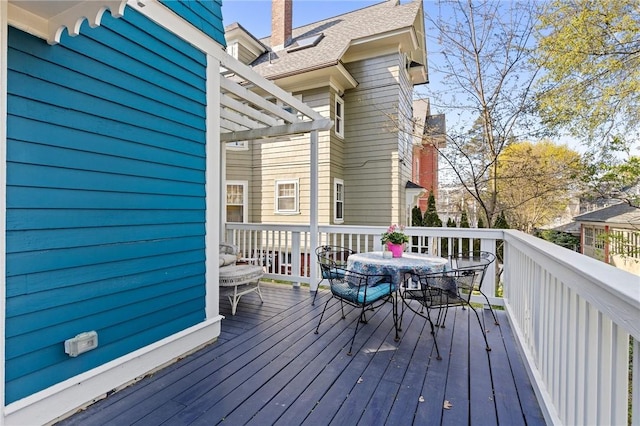 143 Ivy St, Providence, RI 02906 - deck featuring outdoor dining space and a pergola
