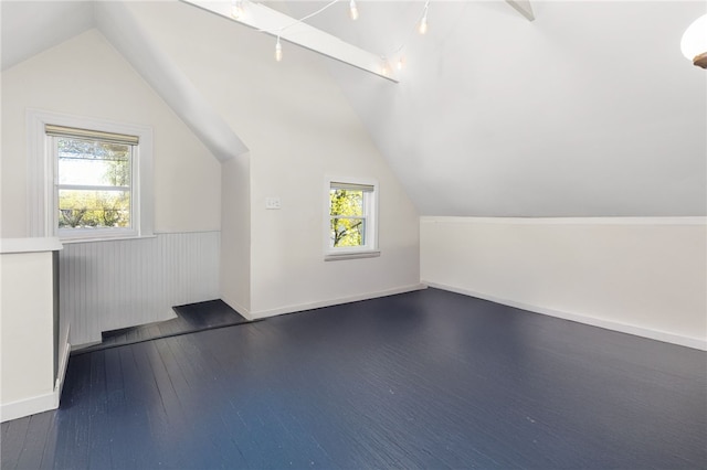 143 Ivy St, Providence, RI 02906 - additional living space with dark wood finished floors, lofted ceiling, and wainscoting