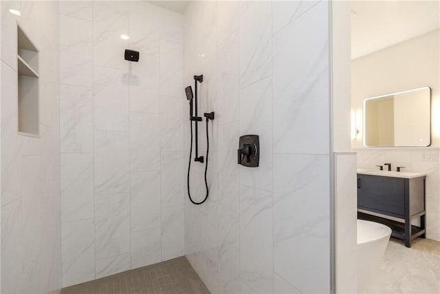 68 Orchard Ave, Johnston, RI 02919 - bathroom with tiled shower and vanity