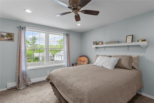 95 George Arden Ave, Warwick, RI 02886 - bedroom featuring carpet floors, baseboards, ceiling fan, and recessed lighting