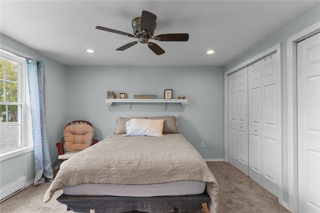 95 George Arden Ave, Warwick, RI 02886 - carpeted bedroom featuring baseboards, recessed lighting, and ceiling fan