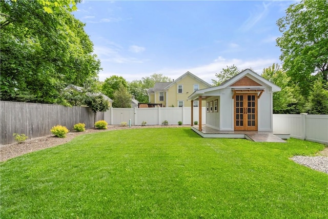 360 Pleasant St, East Providence, RI 02916 - view of yard featuring french doors