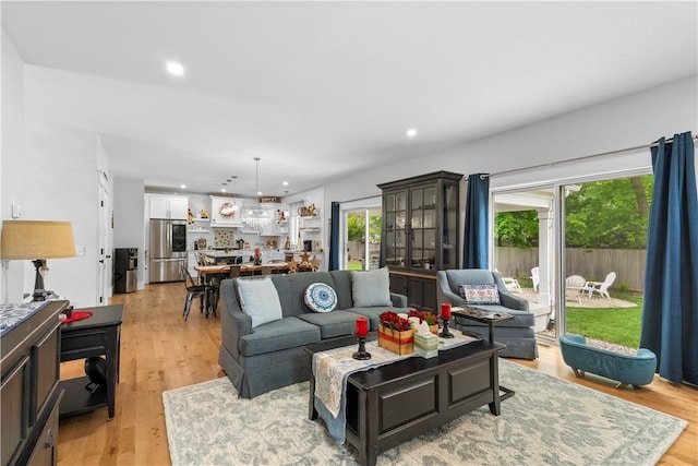 360 Pleasant St, East Providence, RI 02916 - living room featuring recessed lighting and light wood-style floors