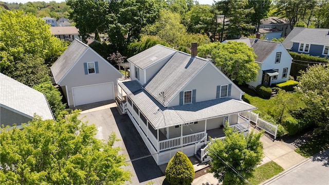 30 First School St, Bristol, RI 02809 - aerial view of property and surrounding area featuring a tree filled landscape