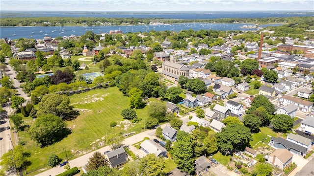 30 First School St, Bristol, RI 02809 - aerial view of residential area with a large body of water