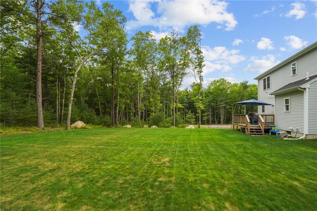 4 Overlook Cir, Coventry, RI 02816 - view of grassy yard with a deck and a gazebo