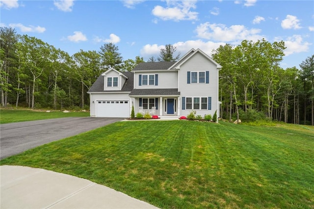 4 Overlook Cir, Coventry, RI 02816 - traditional-style home featuring asphalt driveway, a front yard, and a porch