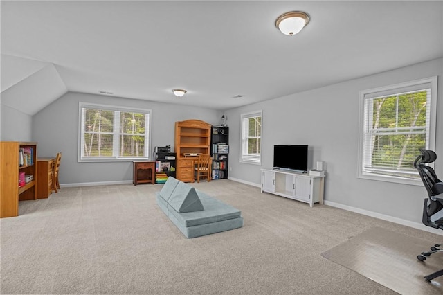 4 Overlook Cir, Coventry, RI 02816 - office space featuring light carpet, baseboards, and lofted ceiling