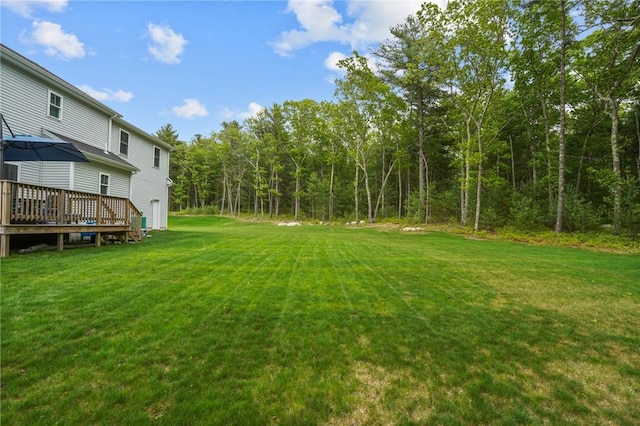 4 Overlook Cir, Coventry, RI 02816 - view of grassy yard with a wooden deck