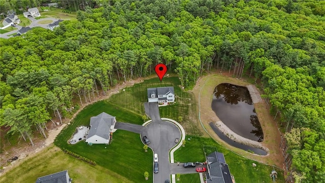 4 Overlook Cir, Coventry, RI 02816 - aerial overview of property's location featuring a large body of water and a heavily wooded area