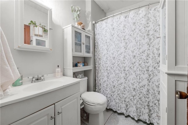 93 Pleasant St, Cranston, RI 02910 - bathroom featuring vanity, toilet, and a shower with curtain