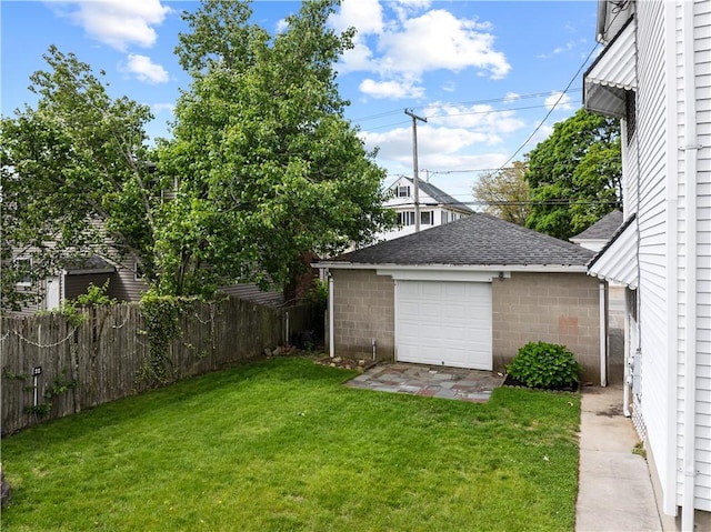 93 Pleasant St, Cranston, RI 02910 - view of yard with an outbuilding, a garage, and driveway