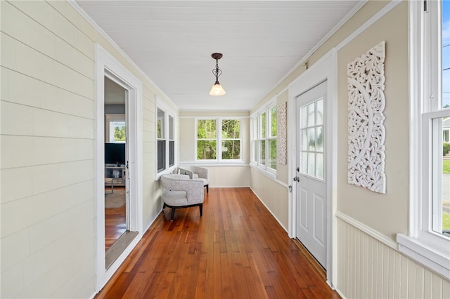 39 Sampson Ave, North Providence, RI 02911 - sunroom / solarium featuring ornamental molding, plenty of natural light, and wood-type flooring