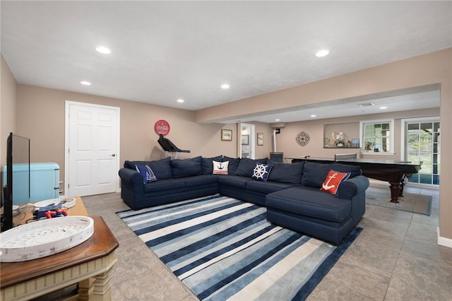 114 Teaberry Dr, Tiverton, RI 02878 - living area with recessed lighting and pool table