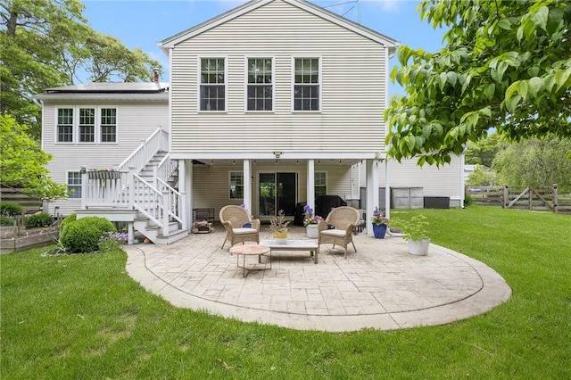299 S Christopher Ave, Tiverton, RI 02878 - back of house featuring a patio and stairway