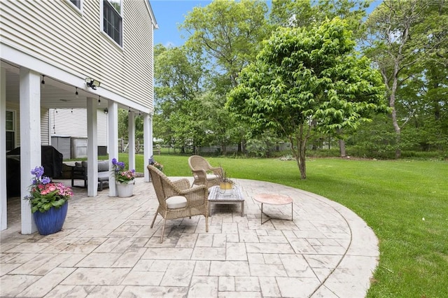 299 S Christopher Ave, Tiverton, RI 02878 - view of patio / terrace featuring outdoor lounge area and view of scattered trees