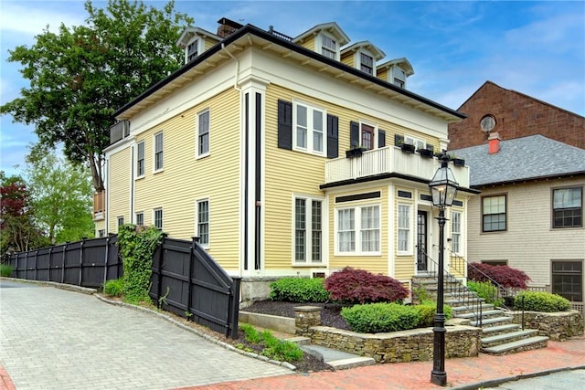 75 Pelham St Unit A, Newport, RI 02840 - view of front of house with a balcony and entry steps