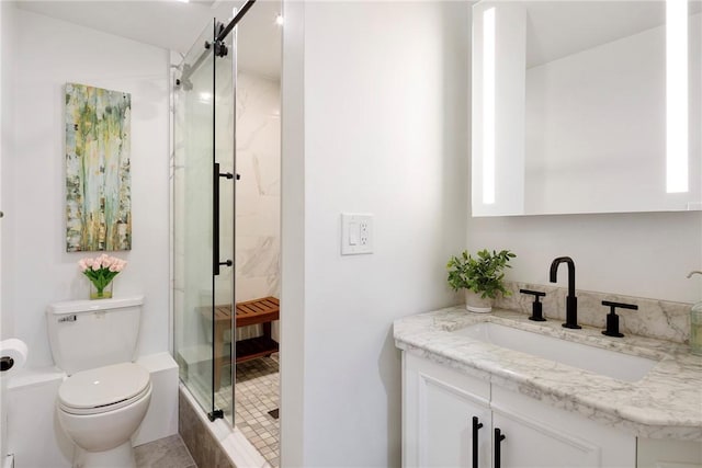 75 Pelham St Unit A, Newport, RI 02840 - bathroom with vanity, a stall shower, and toilet
