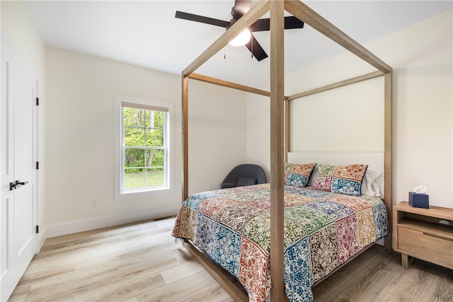1332 S Rd, South Kingstown, RI 02879 - bedroom featuring wood finished floors, a ceiling fan, and baseboards