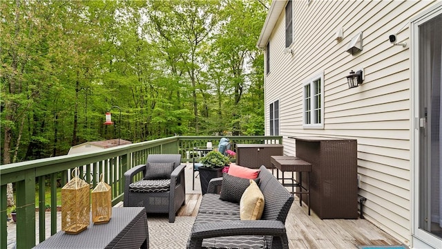 605 Gardner Rd, Exeter, RI 02822 - wooden deck featuring an outdoor living space
