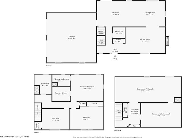 605 Gardner Rd, Exeter, RI 02822 - floor plan / room layout