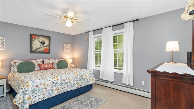 605 Gardner Rd, Exeter, RI 02822 - carpeted bedroom featuring baseboard heating and a ceiling fan