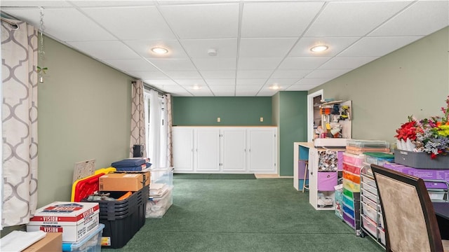 605 Gardner Rd, Exeter, RI 02822 - game room with carpet, recessed lighting, and a paneled ceiling