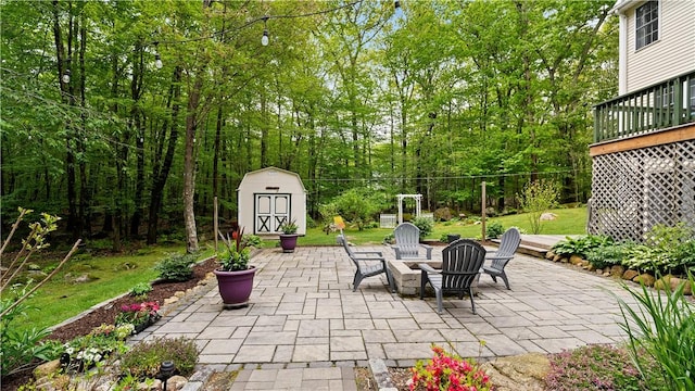605 Gardner Rd, Exeter, RI 02822 - view of patio with a fire pit