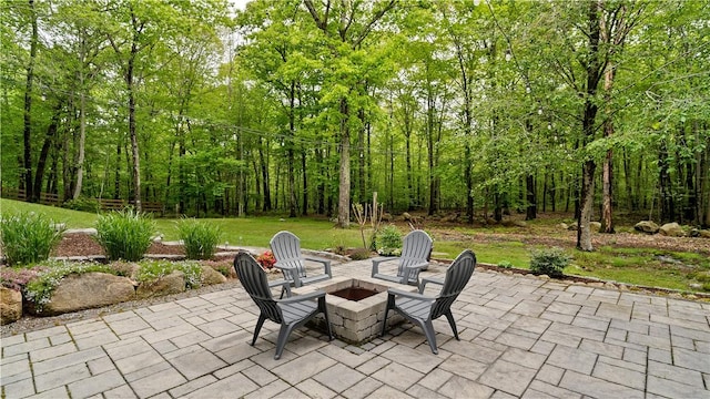 605 Gardner Rd, Exeter, RI 02822 - view of patio / terrace with a fire pit