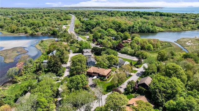 11 Cove Rd, Narragansett, RI 02882 - aerial view of property and surrounding area featuring a large body of water and a forest