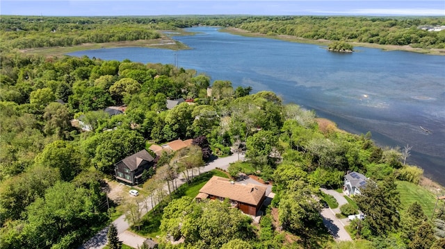 11 Cove Rd, Narragansett, RI 02882 - bird's eye view of a heavily wooded area and a large body of water