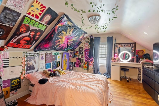 58 Edgemere Rd, Pawtucket, RI 02861 - bedroom with lofted ceiling and wood finished floors