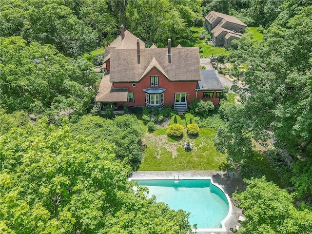 219 Nanaquaket Rd, Tiverton, RI 02878 - view from above of property featuring a pool