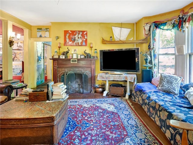 219 Nanaquaket Rd, Tiverton, RI 02878 - living room with a fireplace