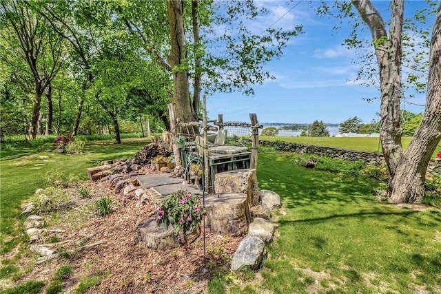 219 Nanaquaket Rd, Tiverton, RI 02878 - view of grassy yard featuring a water view