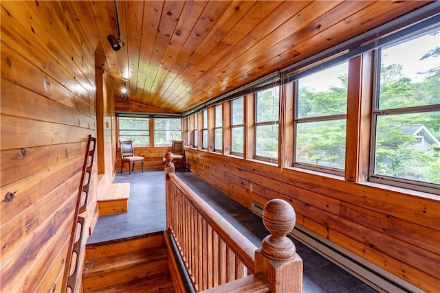 18 Railroad Ave, South Kingstown, RI 02892 - sunroom with vaulted ceiling and a baseboard radiator