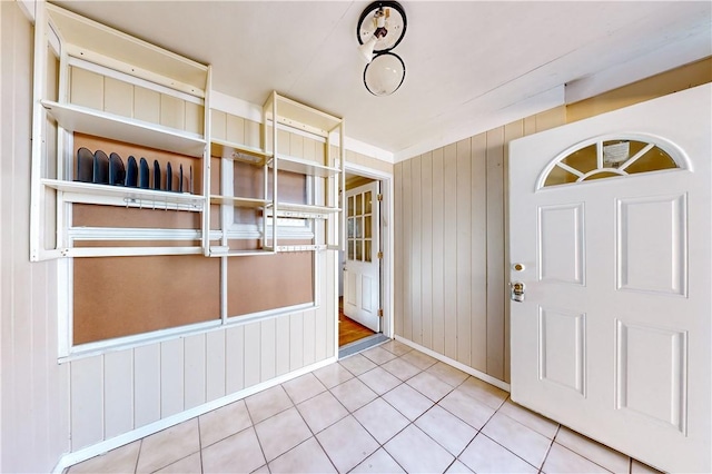 23 Sarah St, Providence, RI 02906 - tiled entrance foyer featuring baseboards and wooden walls