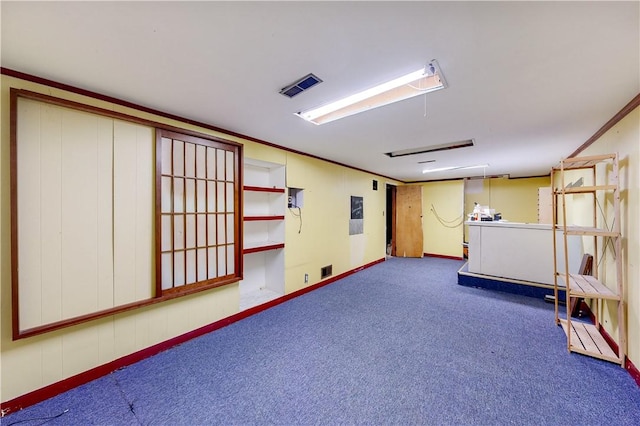 23 Sarah St, Providence, RI 02906 - finished below grade area with carpet floors, ornamental molding, and baseboards